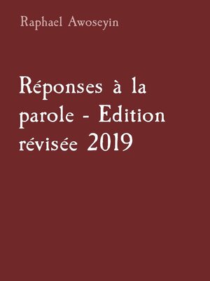 cover image of Réponses à la parole--Edition révisée 2019